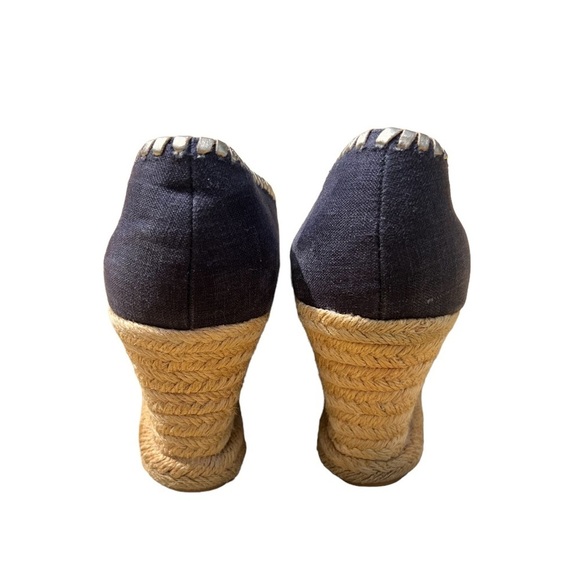 Jack Rogers Palmer Jute-wrapped Wedge Espadrille Midnight Blue Beach 9.5 - Picture 4 of 7